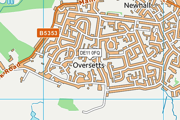 DE11 0FQ map - OS VectorMap District (Ordnance Survey)