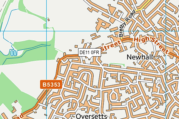 DE11 0FR map - OS VectorMap District (Ordnance Survey)