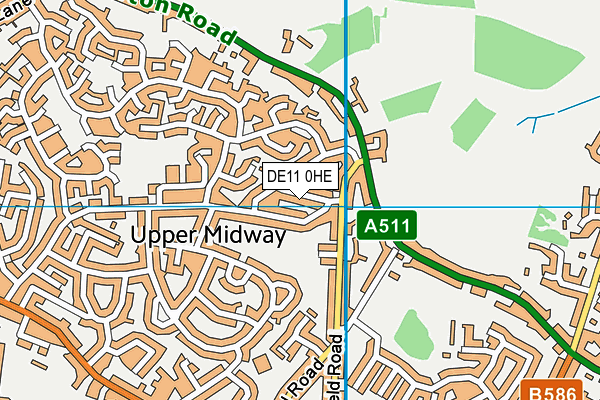 DE11 0HE map - OS VectorMap District (Ordnance Survey)