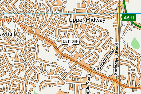 DE11 0HF map - OS VectorMap District (Ordnance Survey)