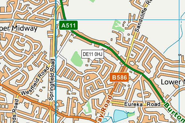DE11 0HJ map - OS VectorMap District (Ordnance Survey)