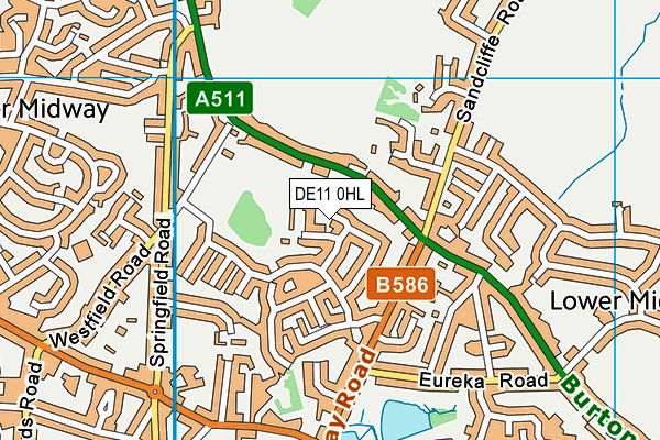 DE11 0HL map - OS VectorMap District (Ordnance Survey)