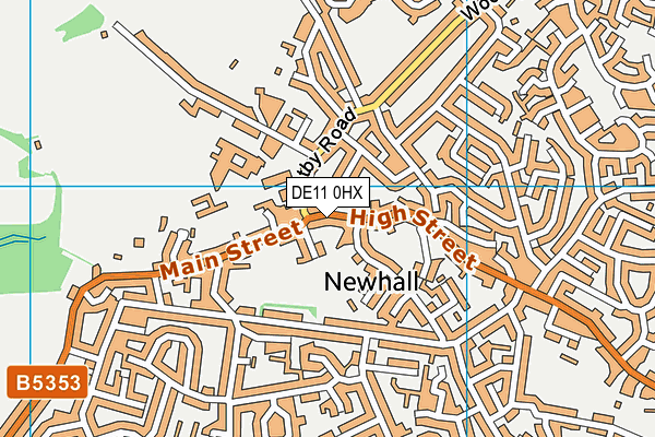 DE11 0HX map - OS VectorMap District (Ordnance Survey)