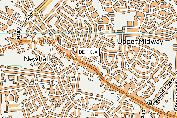 DE11 0JA map - OS VectorMap District (Ordnance Survey)