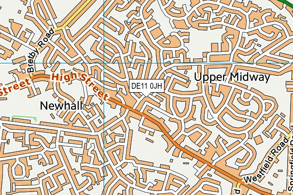 DE11 0JH map - OS VectorMap District (Ordnance Survey)