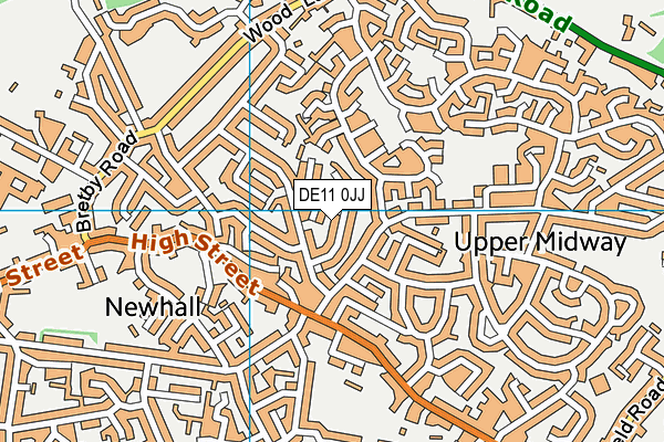 DE11 0JJ map - OS VectorMap District (Ordnance Survey)