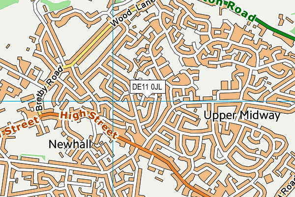 DE11 0JL map - OS VectorMap District (Ordnance Survey)