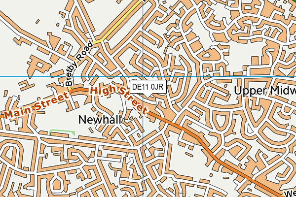 DE11 0JR map - OS VectorMap District (Ordnance Survey)