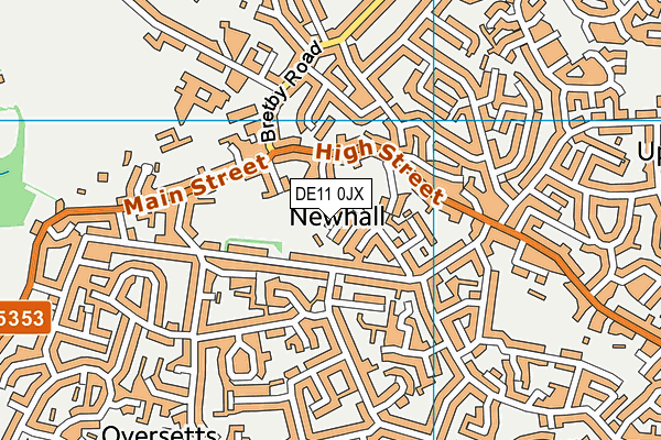 DE11 0JX map - OS VectorMap District (Ordnance Survey)