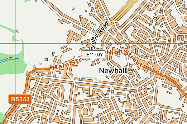 Newhall Park map (DE11 0JY) - OS VectorMap District (Ordnance Survey)