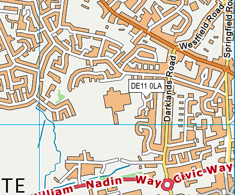 DE11 0LA map - OS VectorMap District (Ordnance Survey)