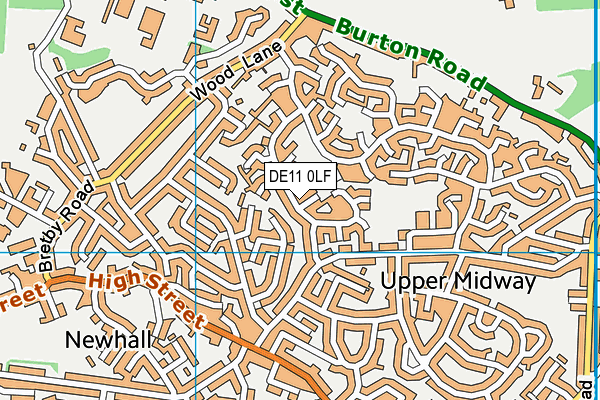 DE11 0LF map - OS VectorMap District (Ordnance Survey)