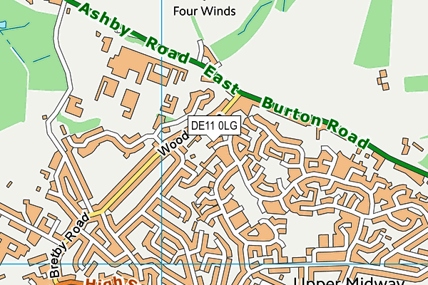DE11 0LG map - OS VectorMap District (Ordnance Survey)