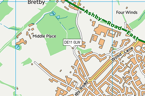 DE11 0LW map - OS VectorMap District (Ordnance Survey)