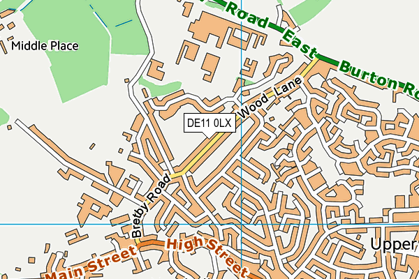 DE11 0LX map - OS VectorMap District (Ordnance Survey)
