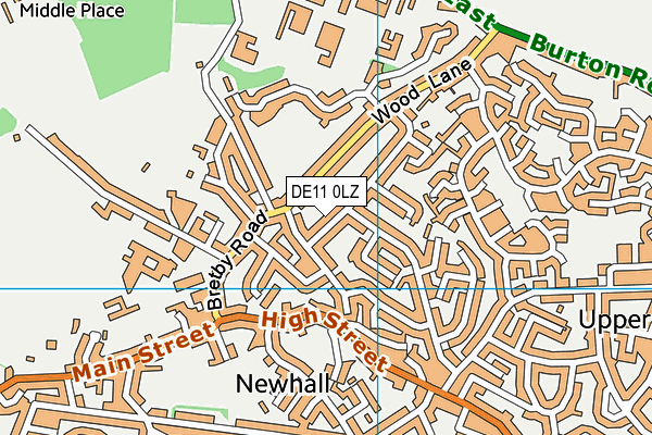 DE11 0LZ map - OS VectorMap District (Ordnance Survey)