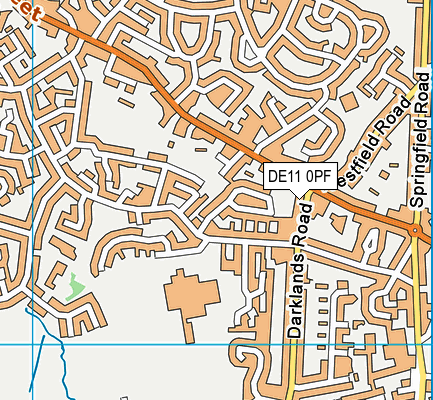 DE11 0PF map - OS VectorMap District (Ordnance Survey)