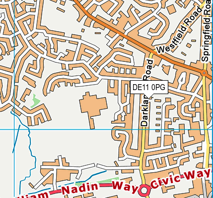 DE11 0PG map - OS VectorMap District (Ordnance Survey)