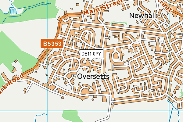 DE11 0PY map - OS VectorMap District (Ordnance Survey)