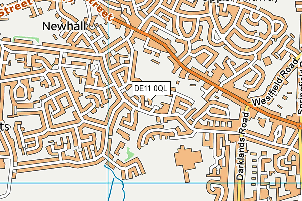 DE11 0QL map - OS VectorMap District (Ordnance Survey)