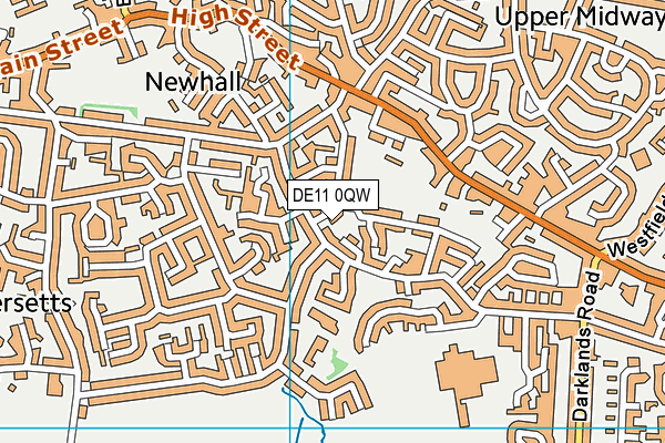 DE11 0QW map - OS VectorMap District (Ordnance Survey)