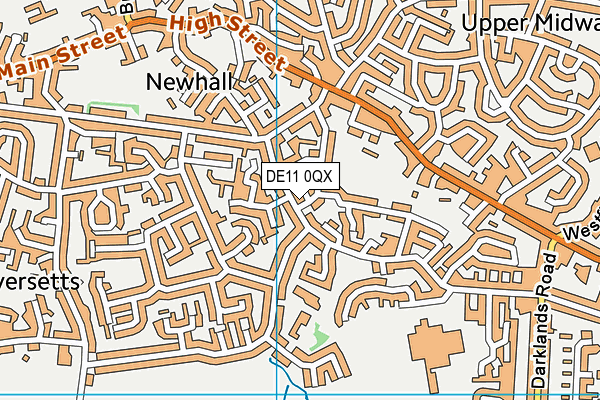 DE11 0QX map - OS VectorMap District (Ordnance Survey)