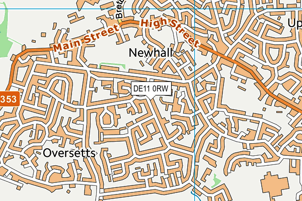 DE11 0RW map - OS VectorMap District (Ordnance Survey)