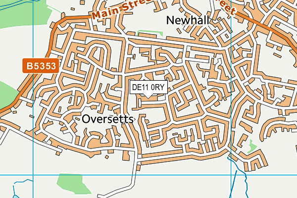 DE11 0RY map - OS VectorMap District (Ordnance Survey)