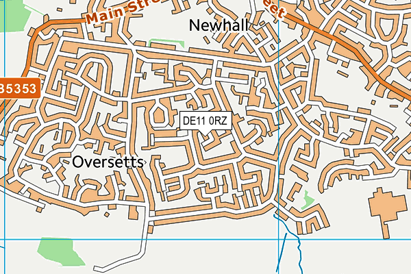DE11 0RZ map - OS VectorMap District (Ordnance Survey)