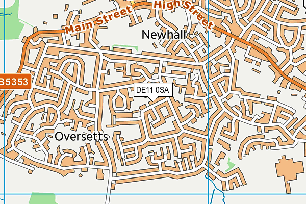 DE11 0SA map - OS VectorMap District (Ordnance Survey)