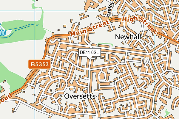 DE11 0SL map - OS VectorMap District (Ordnance Survey)