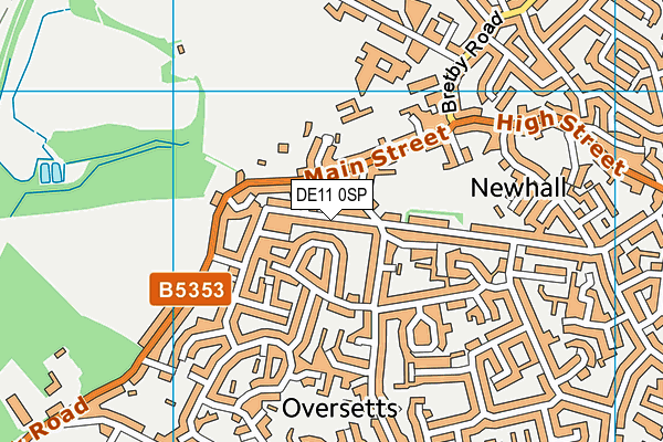 DE11 0SP map - OS VectorMap District (Ordnance Survey)