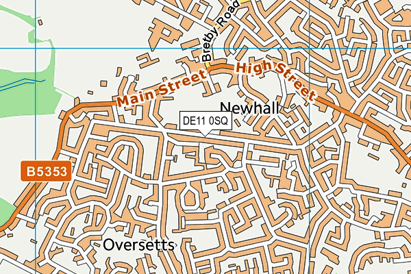 DE11 0SQ map - OS VectorMap District (Ordnance Survey)
