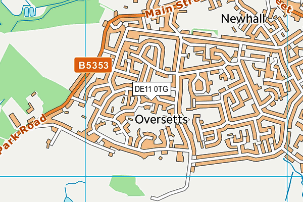Hawfields Football Ground map (DE11 0TG) - OS VectorMap District (Ordnance Survey)