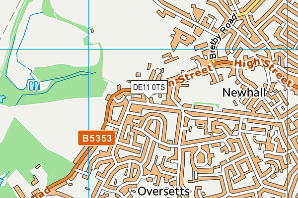 DE11 0TS map - OS VectorMap District (Ordnance Survey)