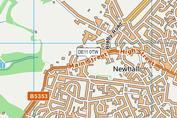 DE11 0TW map - OS VectorMap District (Ordnance Survey)