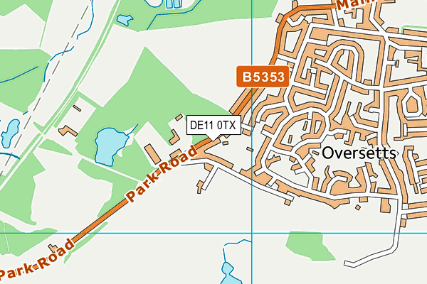DE11 0TX map - OS VectorMap District (Ordnance Survey)