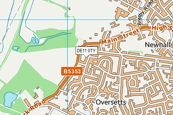 DE11 0TY map - OS VectorMap District (Ordnance Survey)