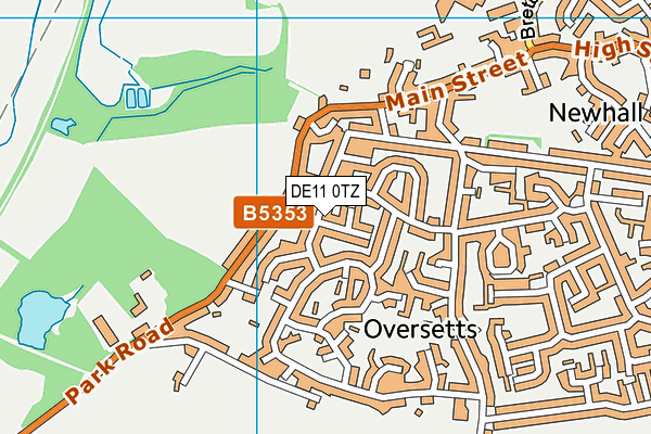 DE11 0TZ map - OS VectorMap District (Ordnance Survey)