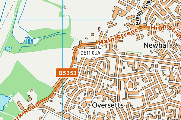 DE11 0UA map - OS VectorMap District (Ordnance Survey)