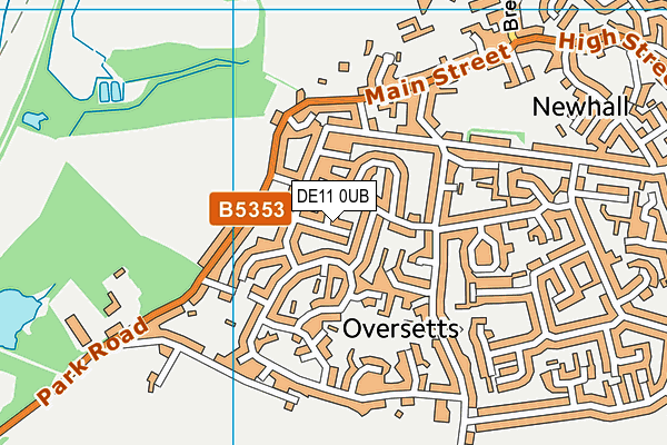 DE11 0UB map - OS VectorMap District (Ordnance Survey)