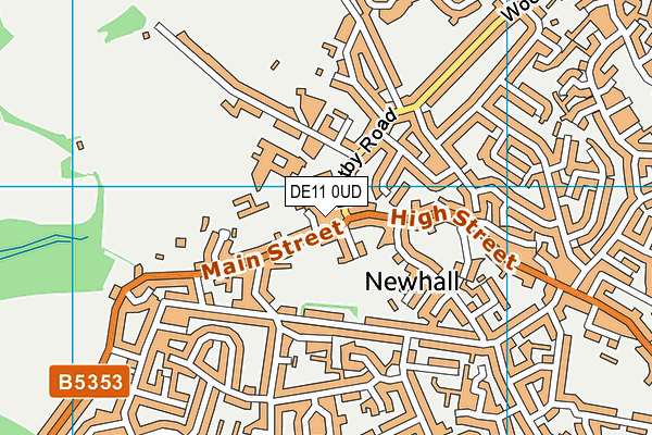 DE11 0UD map - OS VectorMap District (Ordnance Survey)