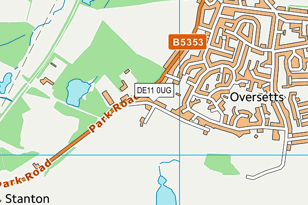 DE11 0UG map - OS VectorMap District (Ordnance Survey)