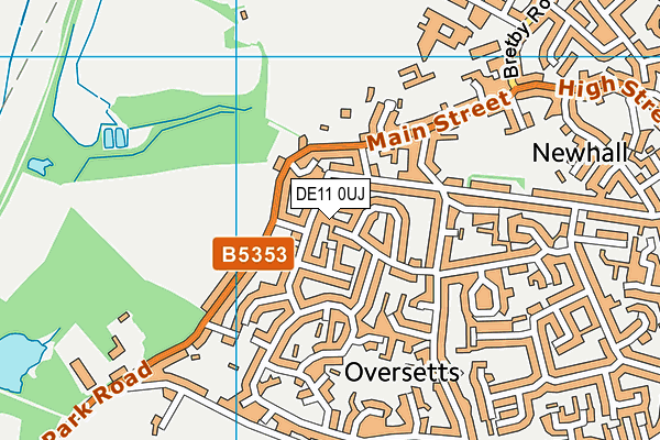 DE11 0UJ map - OS VectorMap District (Ordnance Survey)