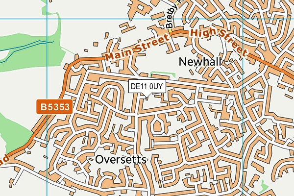 DE11 0UY map - OS VectorMap District (Ordnance Survey)