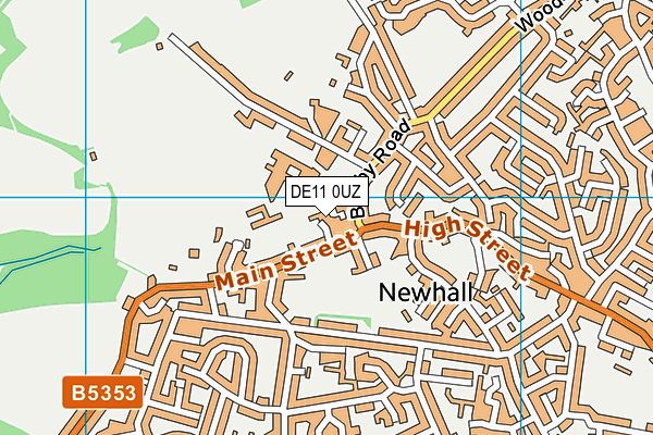 DE11 0UZ map - OS VectorMap District (Ordnance Survey)