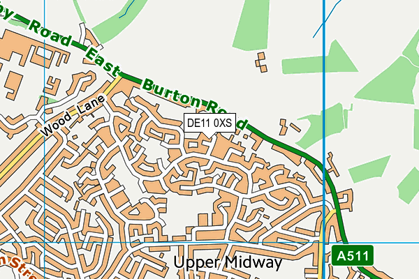 DE11 0XS map - OS VectorMap District (Ordnance Survey)