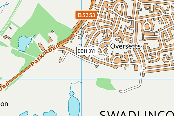 DE11 0YH map - OS VectorMap District (Ordnance Survey)