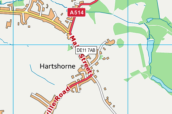 DE11 7AB map - OS VectorMap District (Ordnance Survey)