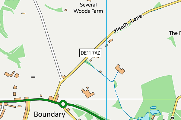 DE11 7AZ map - OS VectorMap District (Ordnance Survey)